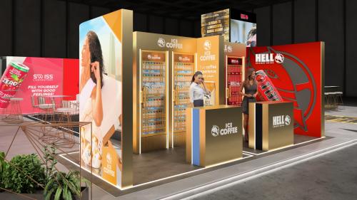 2024 | Messestand Hell | Paris | 3D-Visualisierung – Detailansicht